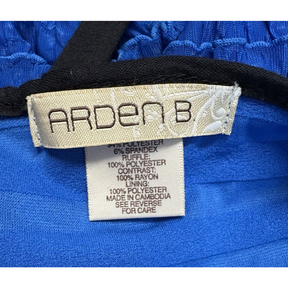 Y2K Arden B Women Medium Blue Black Cami Top Babydoll Ruffles Fairygoth Coquette - Picture 4 of 11